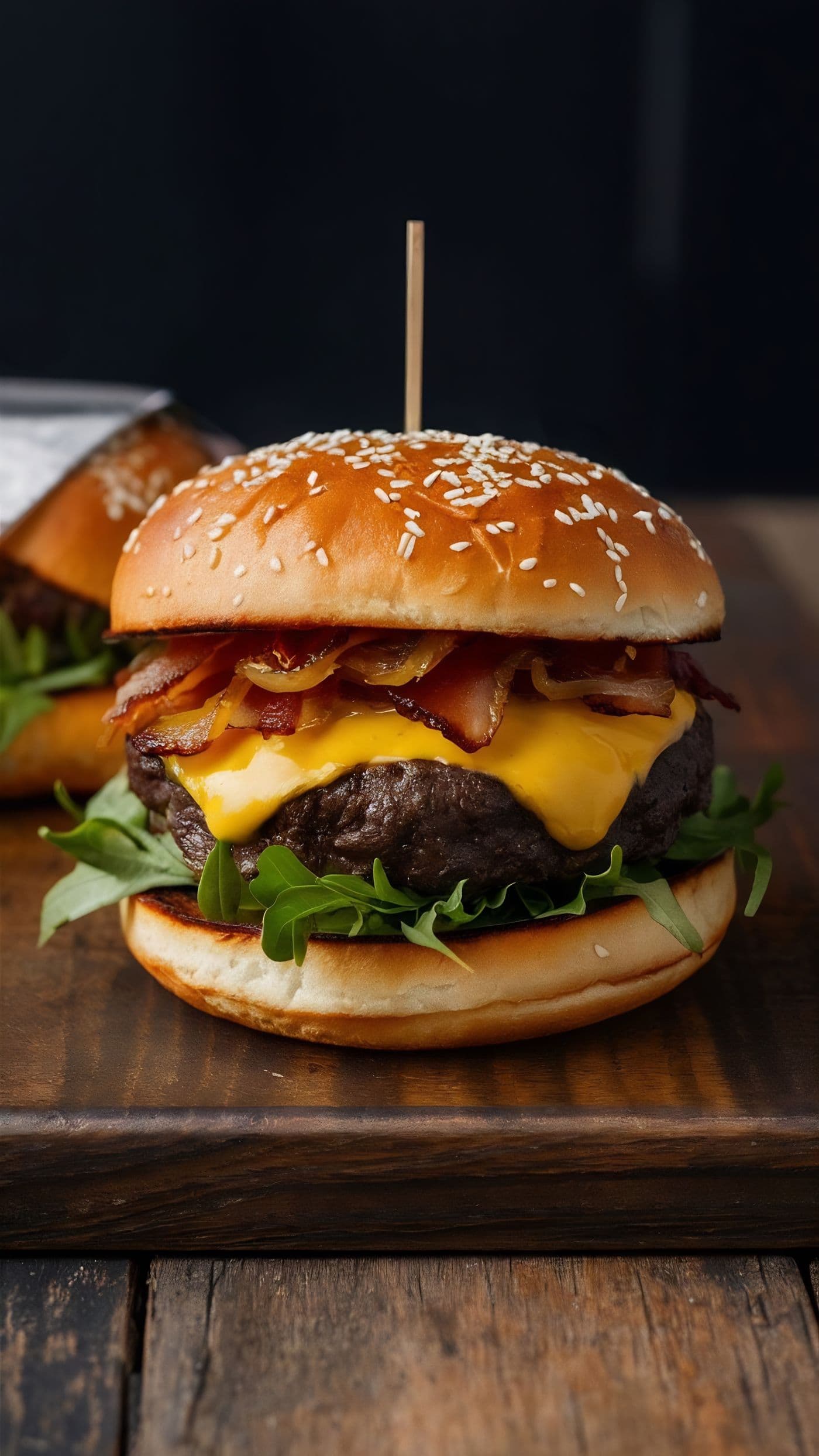 Catering-ready charcoal-grilled burgers